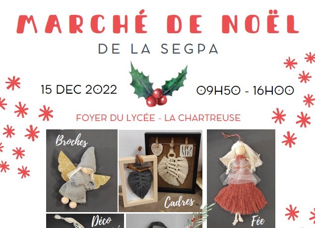 Les élèves de la SEGPA organisent leur Marché de Noël 2022